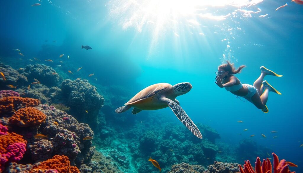 snorkeling with sea turtles in playa del carmen