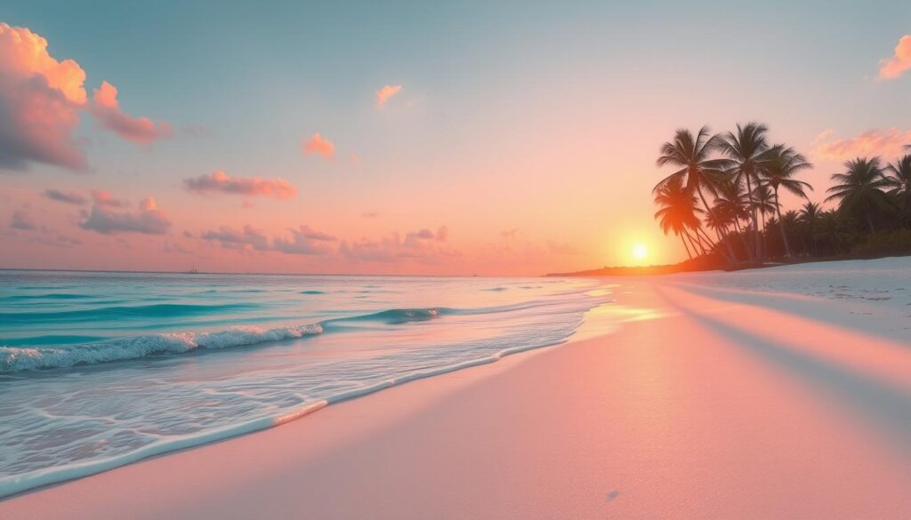 White Sand Beaches at Sunrise