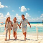 Playa del Carmen beach couples